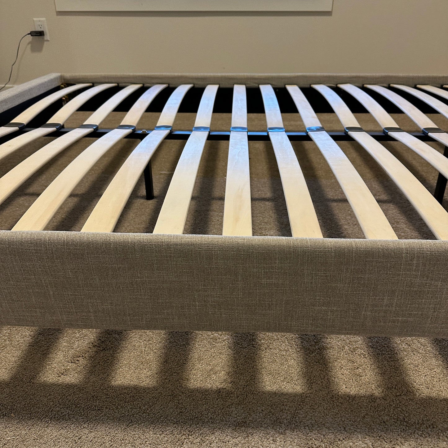 Upholstered Platform Bed - Queen Size