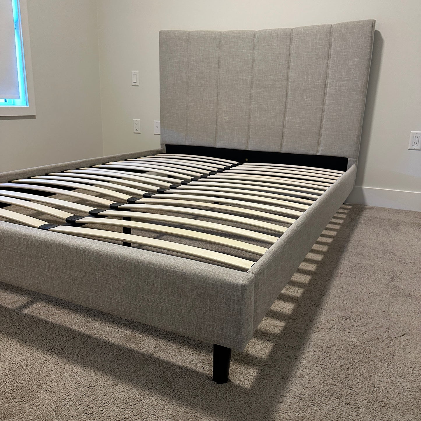 Upholstered Platform Bed - Queen Size