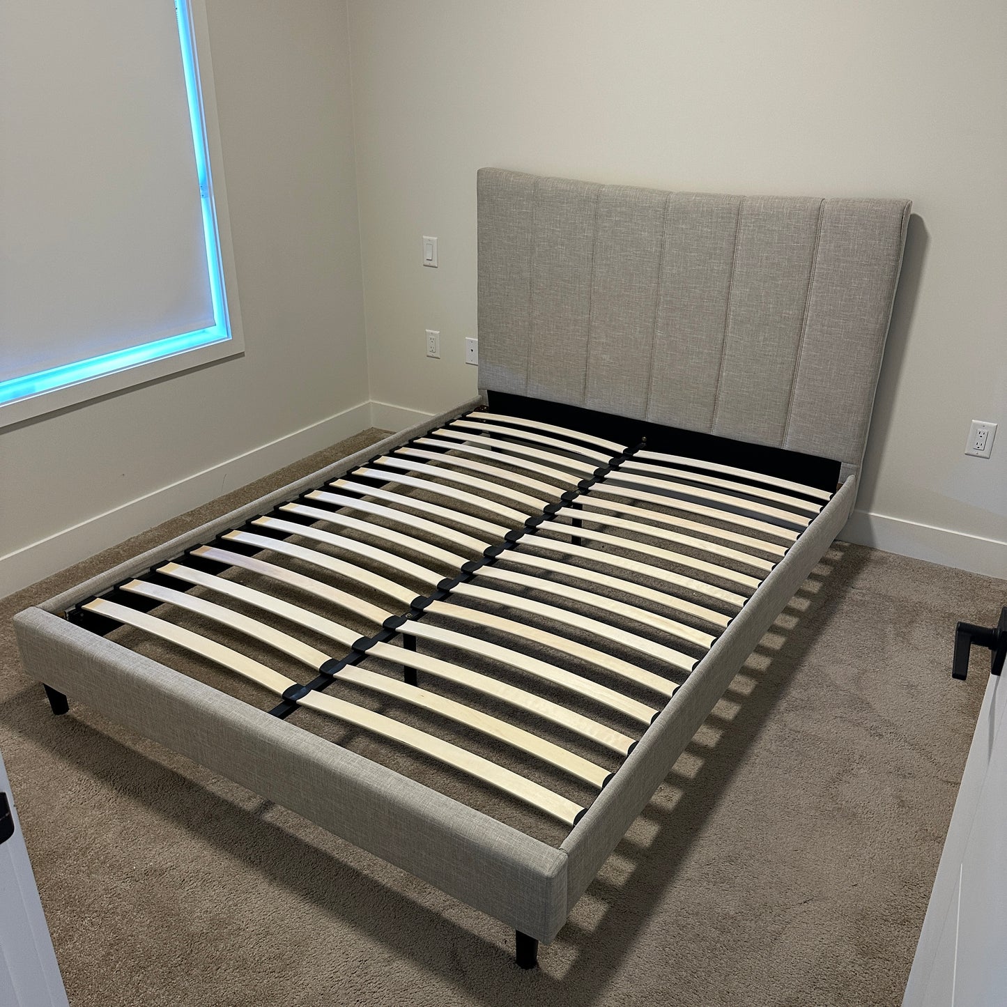 Upholstered Platform Bed - Queen Size