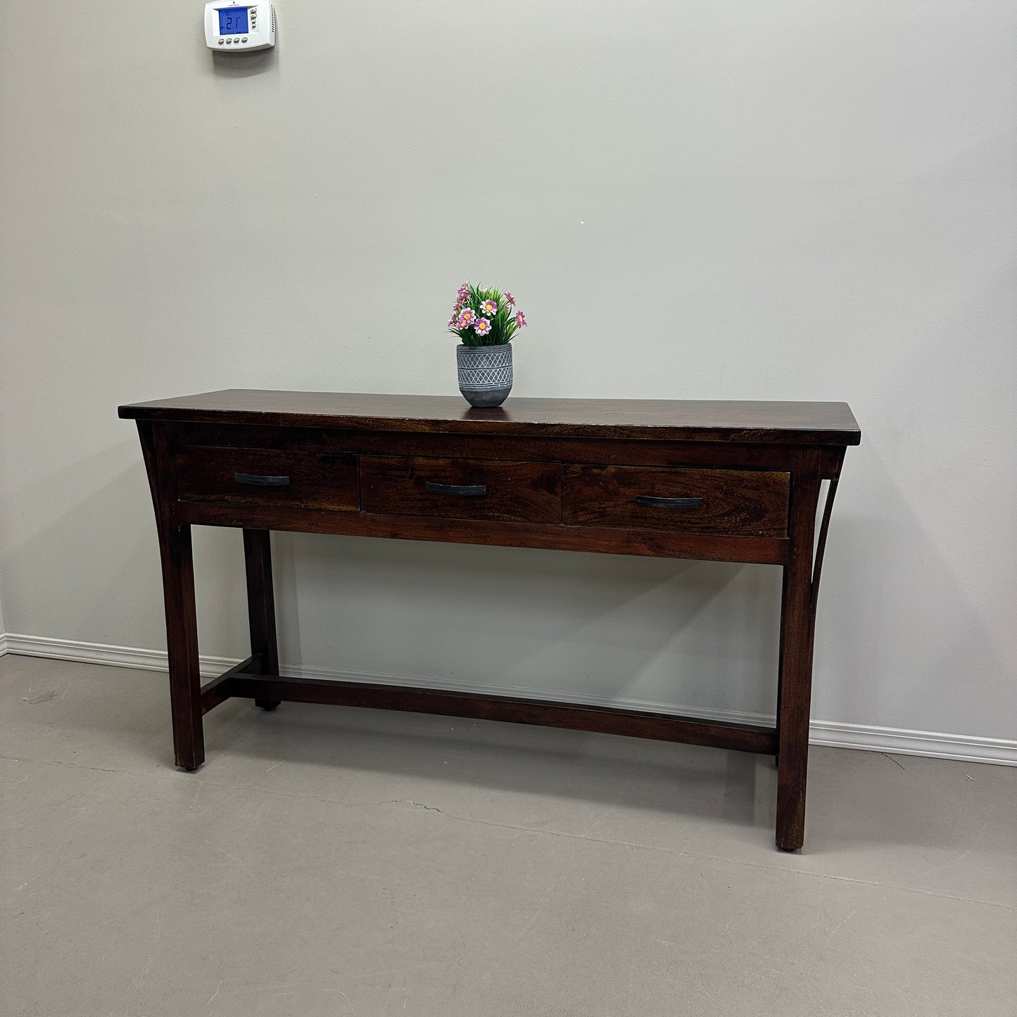 Solid Wood 3 Drawers Console Table
