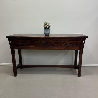 Solid Wood 3 Drawers Console Table