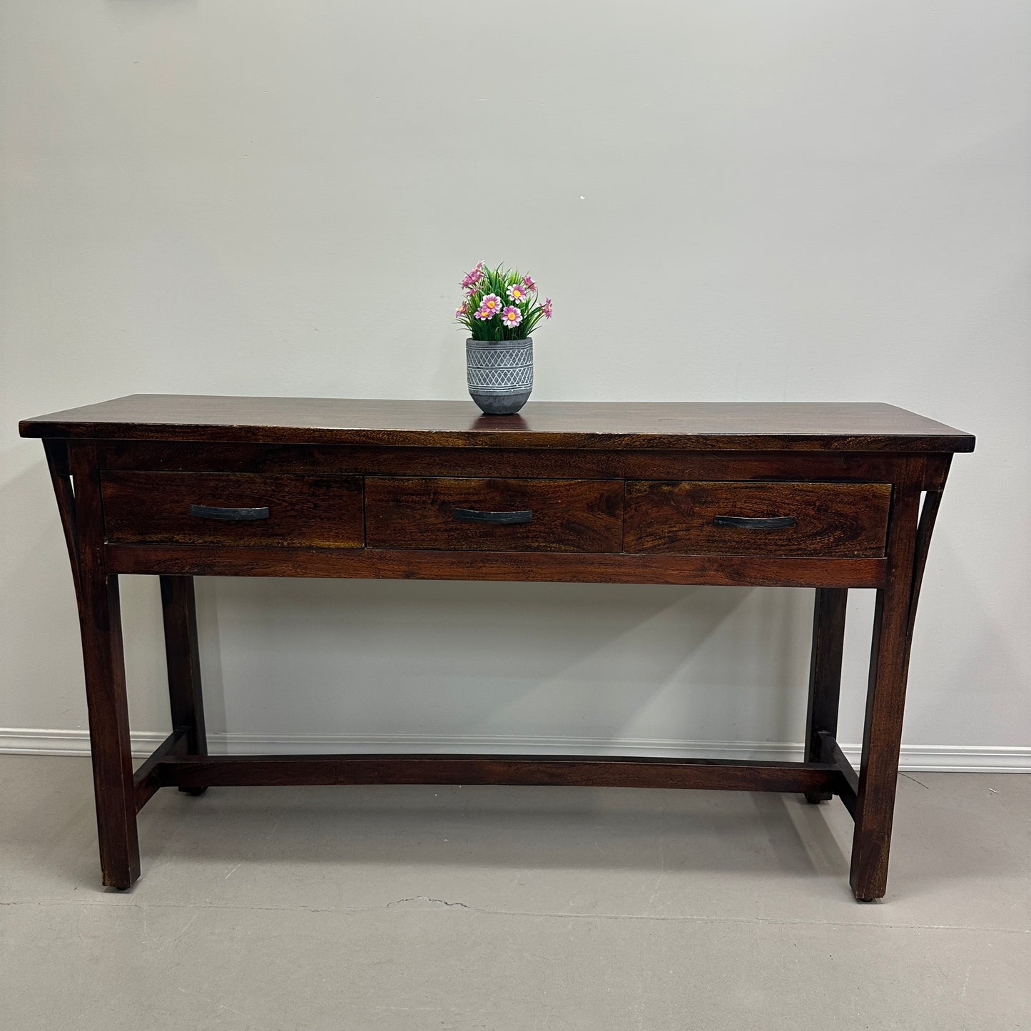 Solid Wood 3 Drawers Console Table