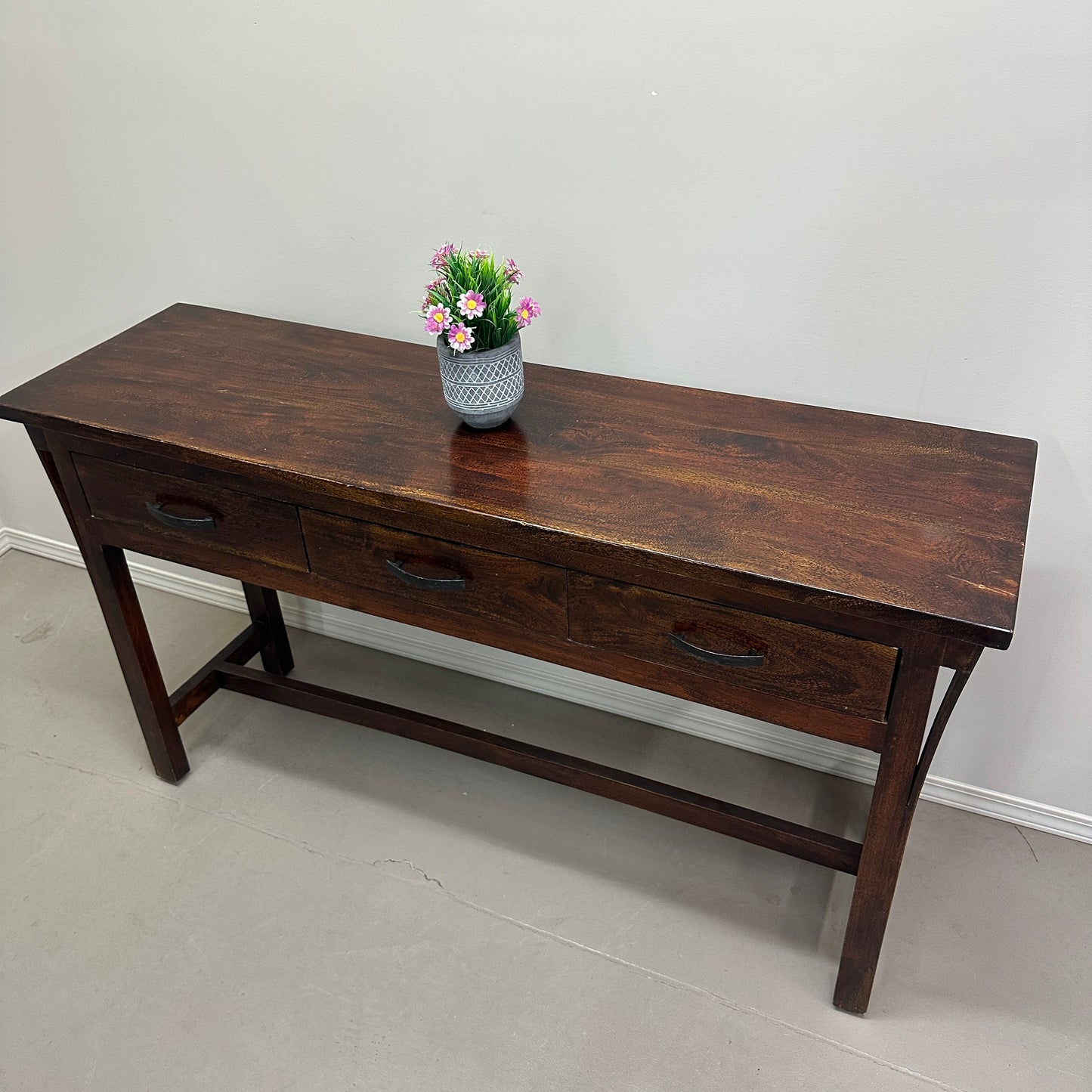 Solid Wood 3 Drawers Console Table