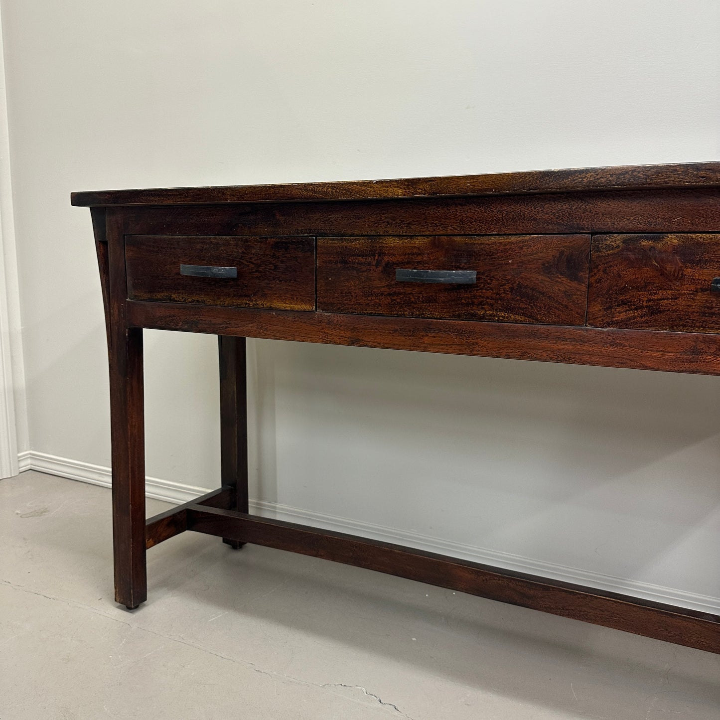 Solid Wood 3 Drawers Console Table