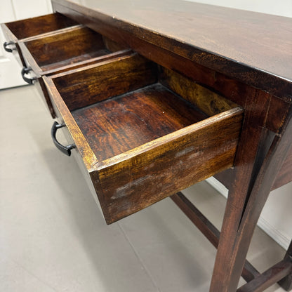Solid Wood 3 Drawers Console Table