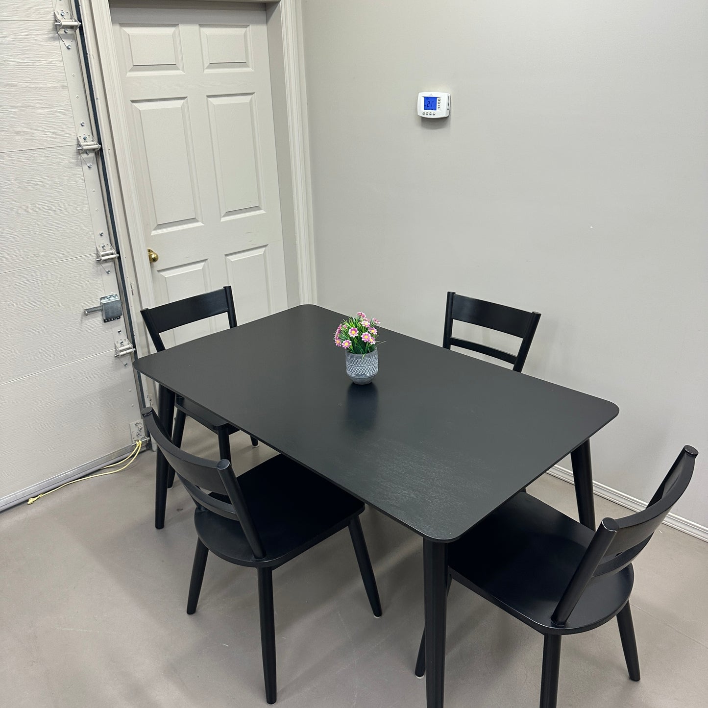 Black Solid Wood Dining Set