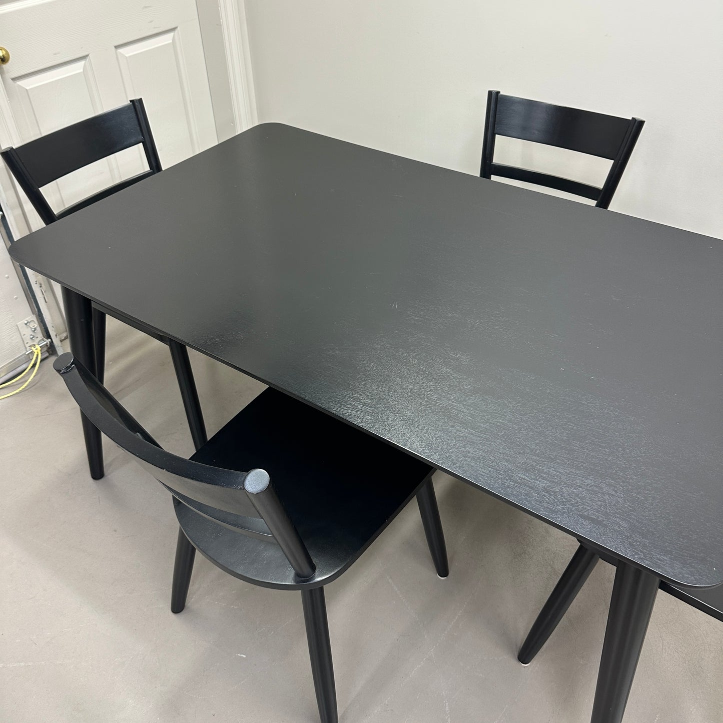 Black Solid Wood Dining Set