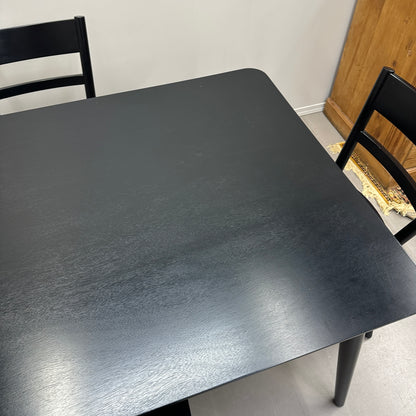 Black Solid Wood Dining Set