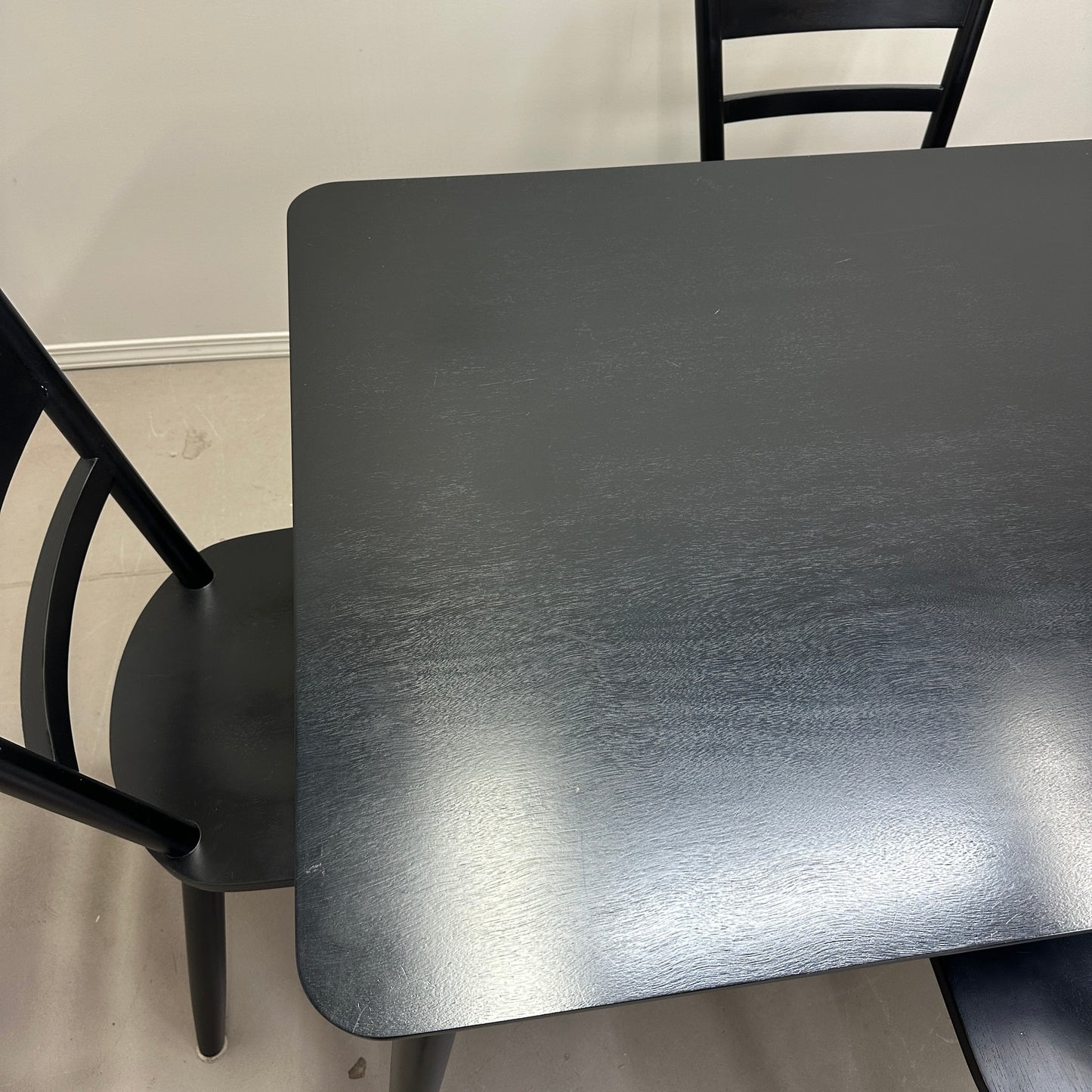 Black Solid Wood Dining Set