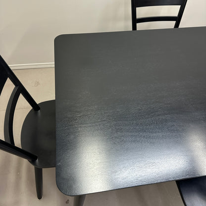 Black Solid Wood Dining Set