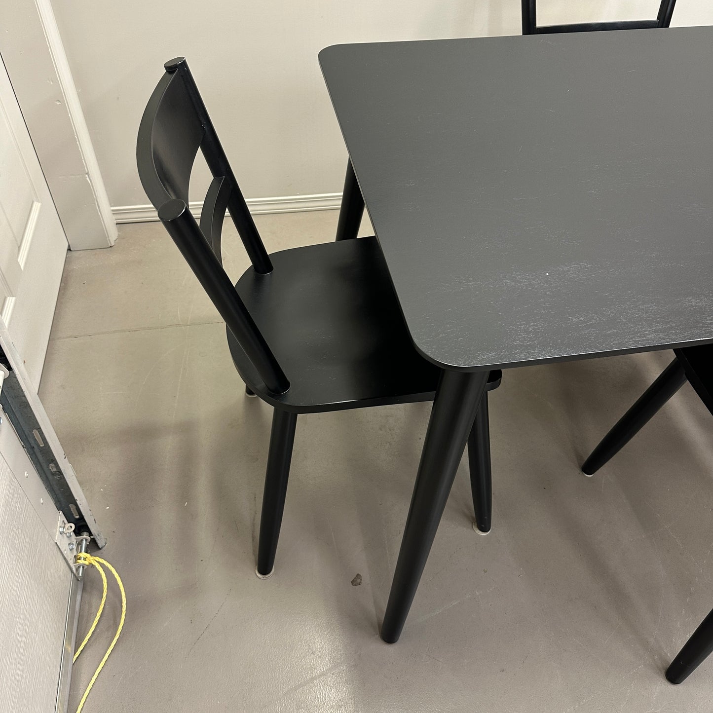 Black Solid Wood Dining Set