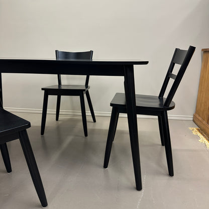 Black Solid Wood Dining Set