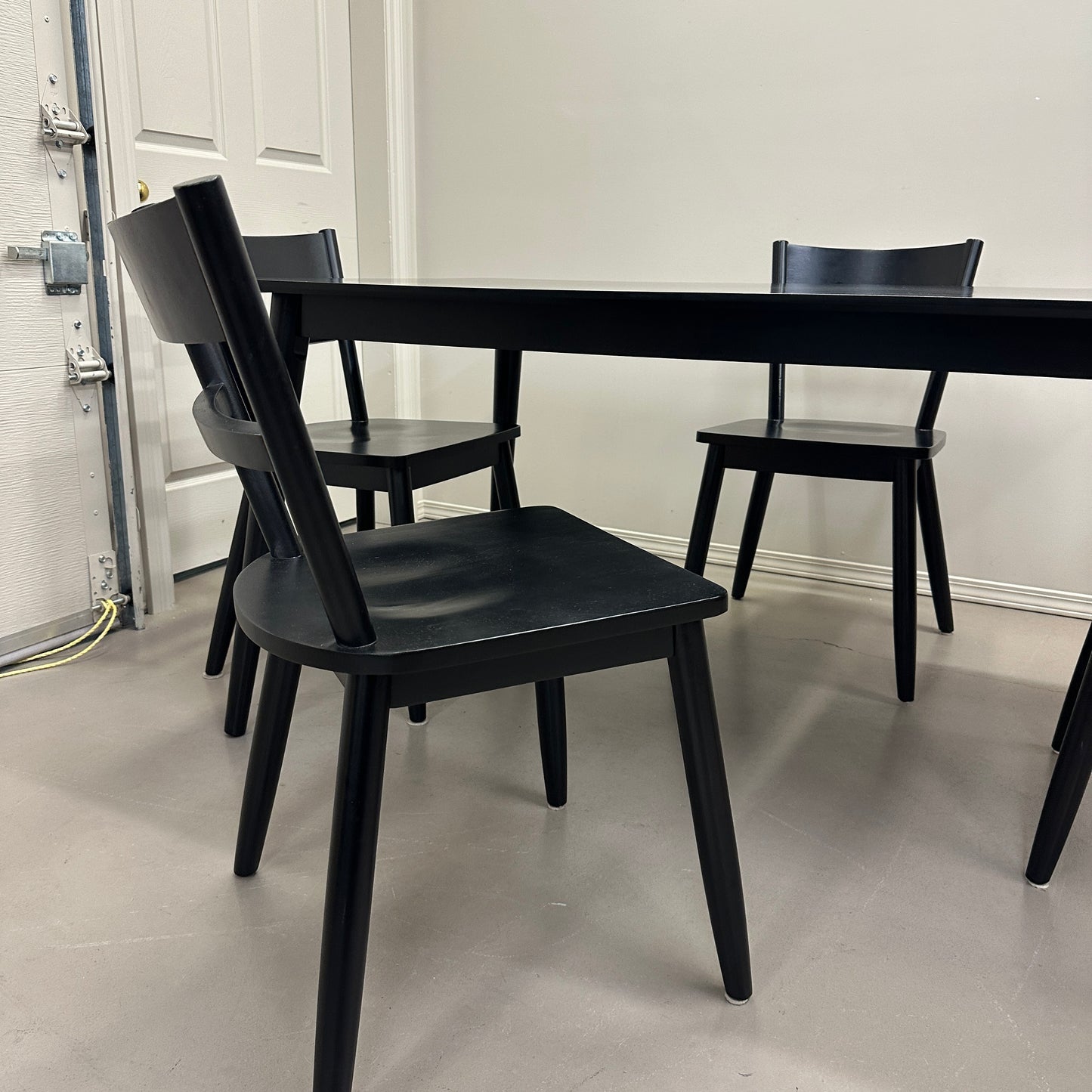 Black Solid Wood Dining Set
