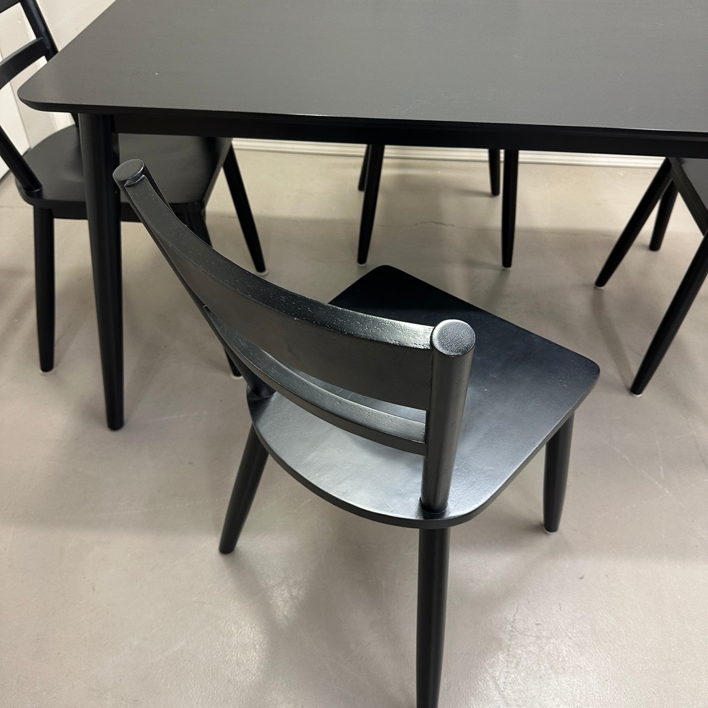 Black Solid Wood Dining Set