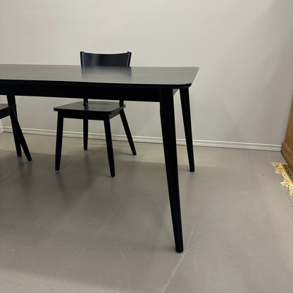 Black Solid Wood Dining Set