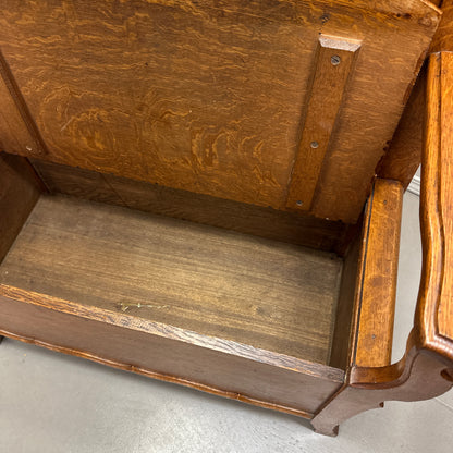 1900s American Antique Oak Hall Tree
