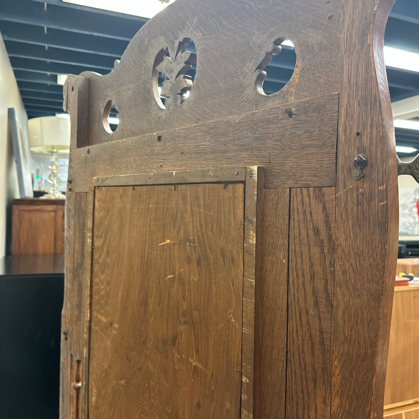 1900s American Antique Oak Hall Tree