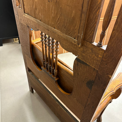 1900s American Antique Oak Hall Tree