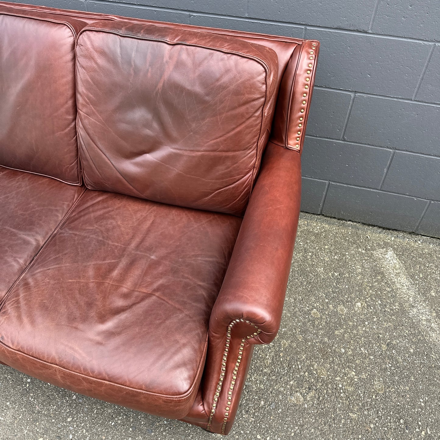 Genuine Leather Brown Sofa Set