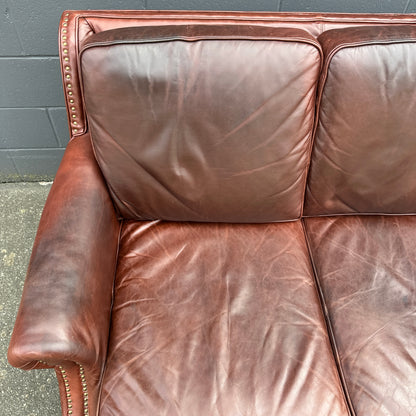 Genuine Leather Brown Sofa Set