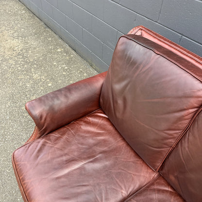 Genuine Leather Brown Couch
