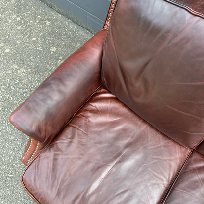 Genuine Leather Brown Couch
