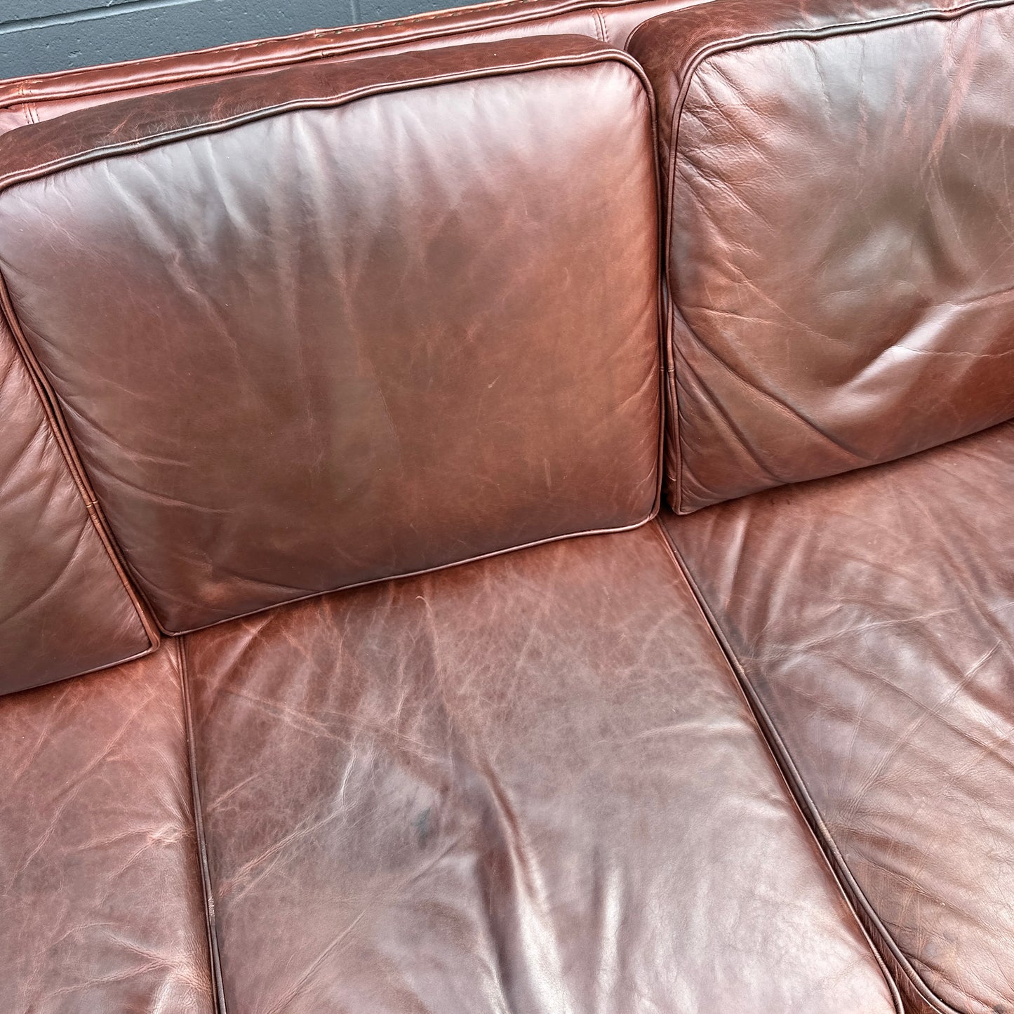 Genuine Leather Brown Sofa Set