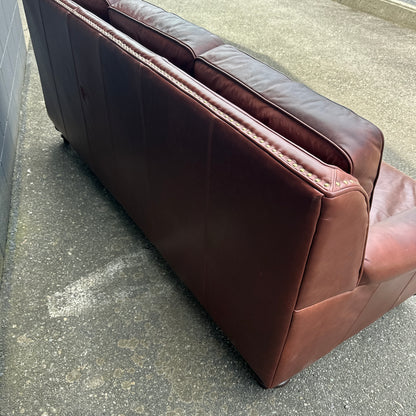 Genuine Leather Brown Couch