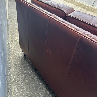 Genuine Leather Brown Couch