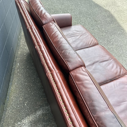 Genuine Leather Brown Couch