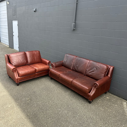 Genuine Leather Brown Sofa Set