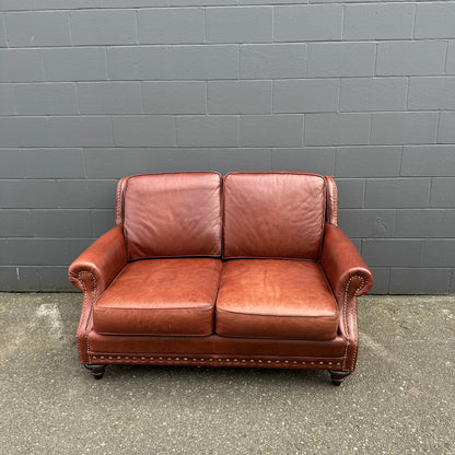 Genuine Leather Brown Love Seat