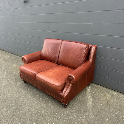 Genuine Leather Brown Love Seat