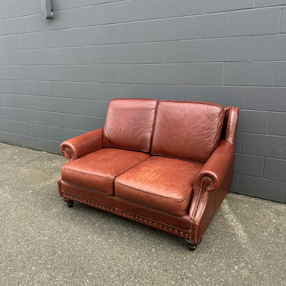 Genuine Leather Brown Love Seat