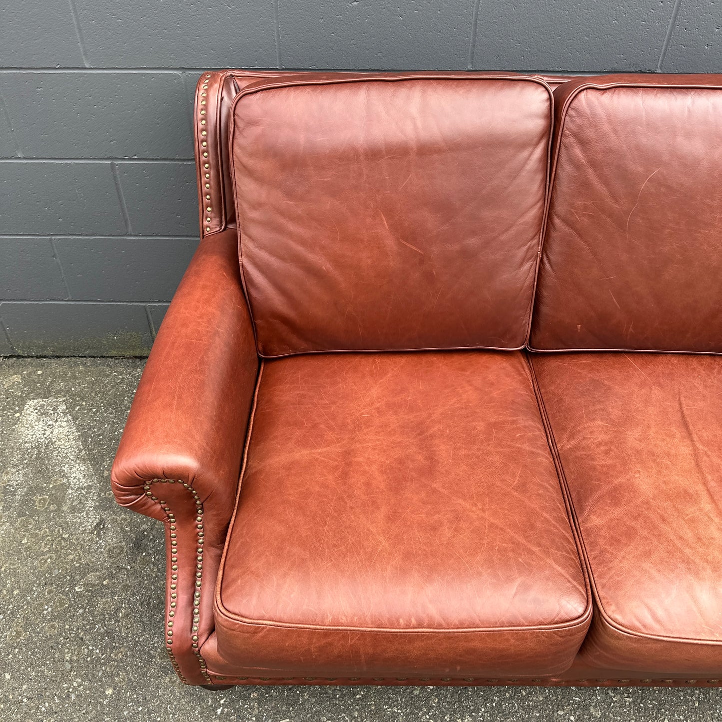 Genuine Leather Brown Love Seat