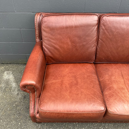 Genuine Leather Brown Love Seat