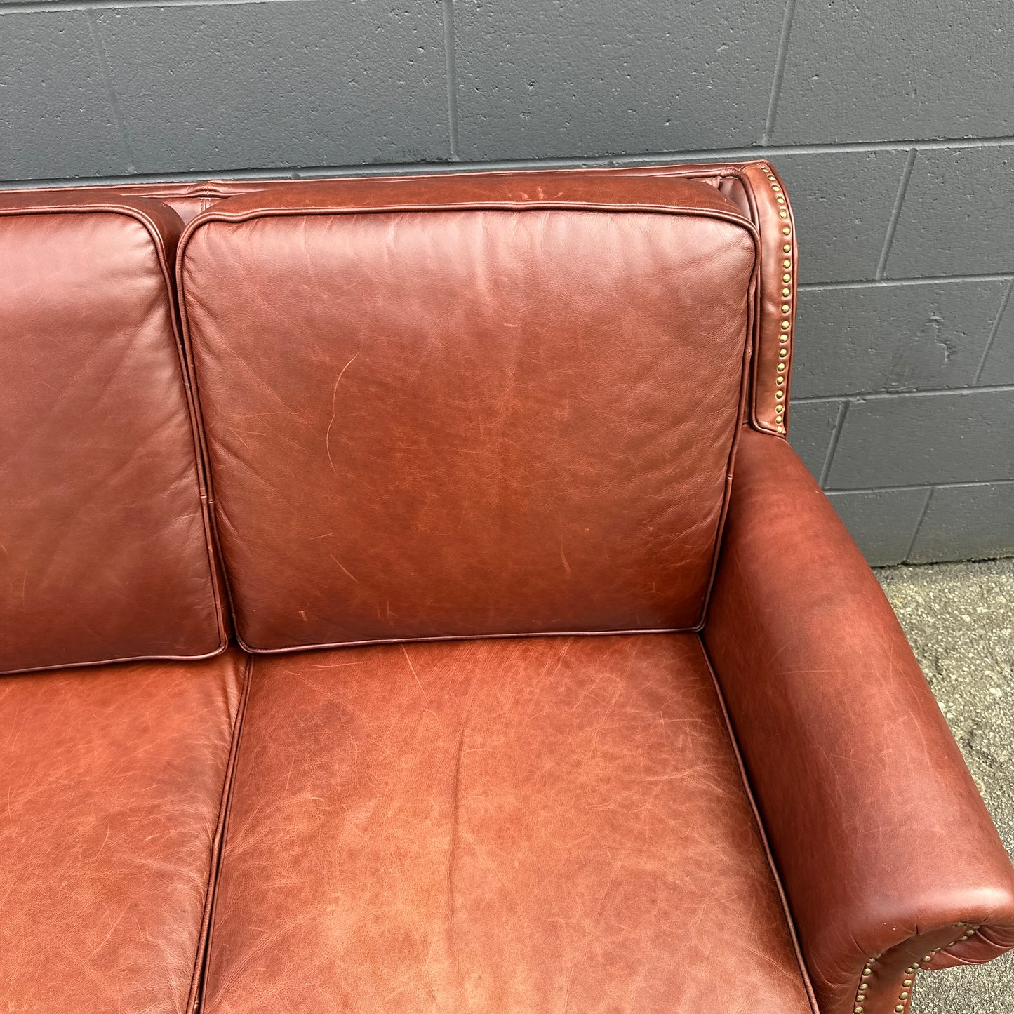Genuine Leather Brown Love Seat