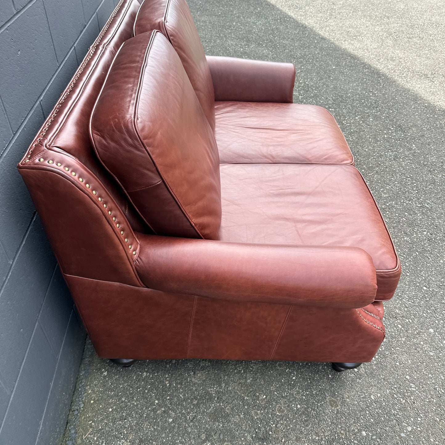 Genuine Leather Brown Love Seat
