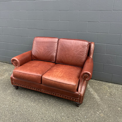Genuine Leather Brown Love Seat