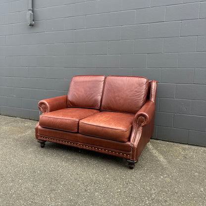 Genuine Leather Brown Love Seat