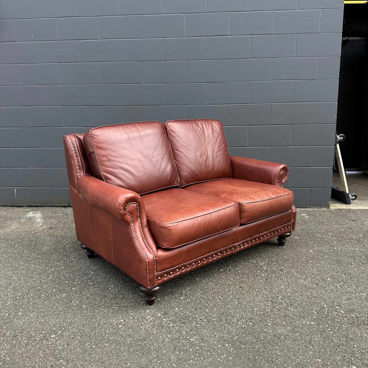 Genuine Leather Brown Love Seat