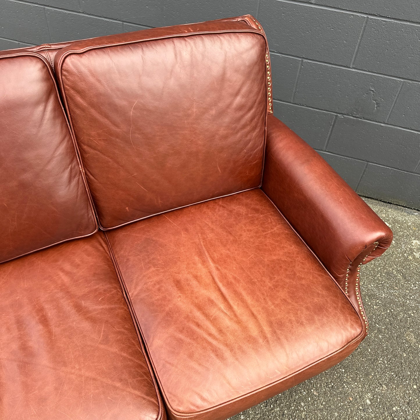 Genuine Leather Brown Sofa Set