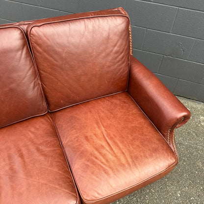 Genuine Leather Brown Sofa Set