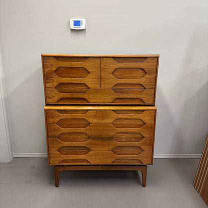 Mid-Century Arne Hovmand Highboy Dresser and Nightstand