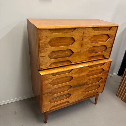 Mid-Century Arne Hovmand Highboy Dresser and Nightstand