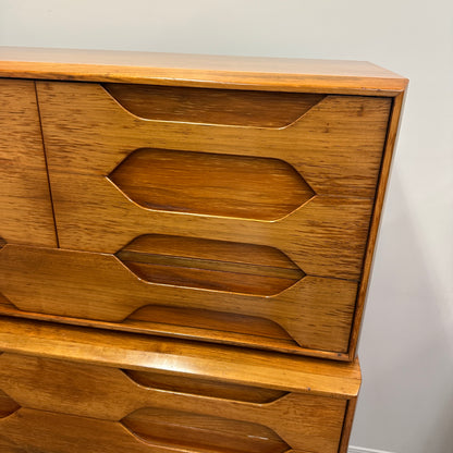 Mid-Century Arne Hovmand Highboy Dresser and Nightstand