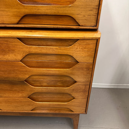 Mid-Century Arne Hovmand Highboy Dresser and Nightstand