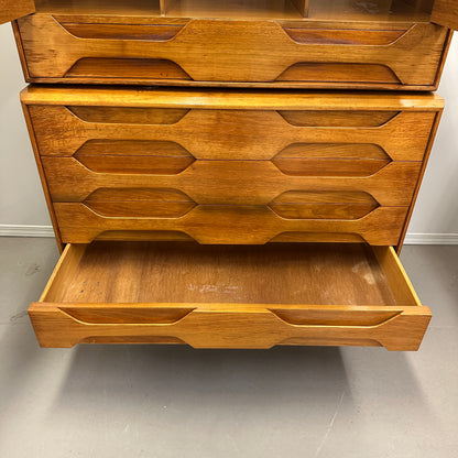 Mid-Century Arne Hovmand Highboy Dresser and Nightstand