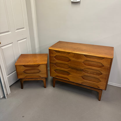 Mid-Century Arne Hovmand Highboy Dresser and Nightstand