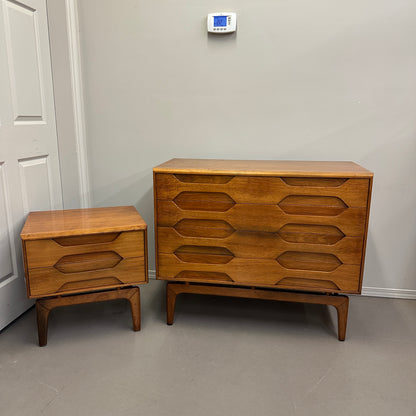 Mid-Century Arne Hovmand Highboy Dresser and Nightstand